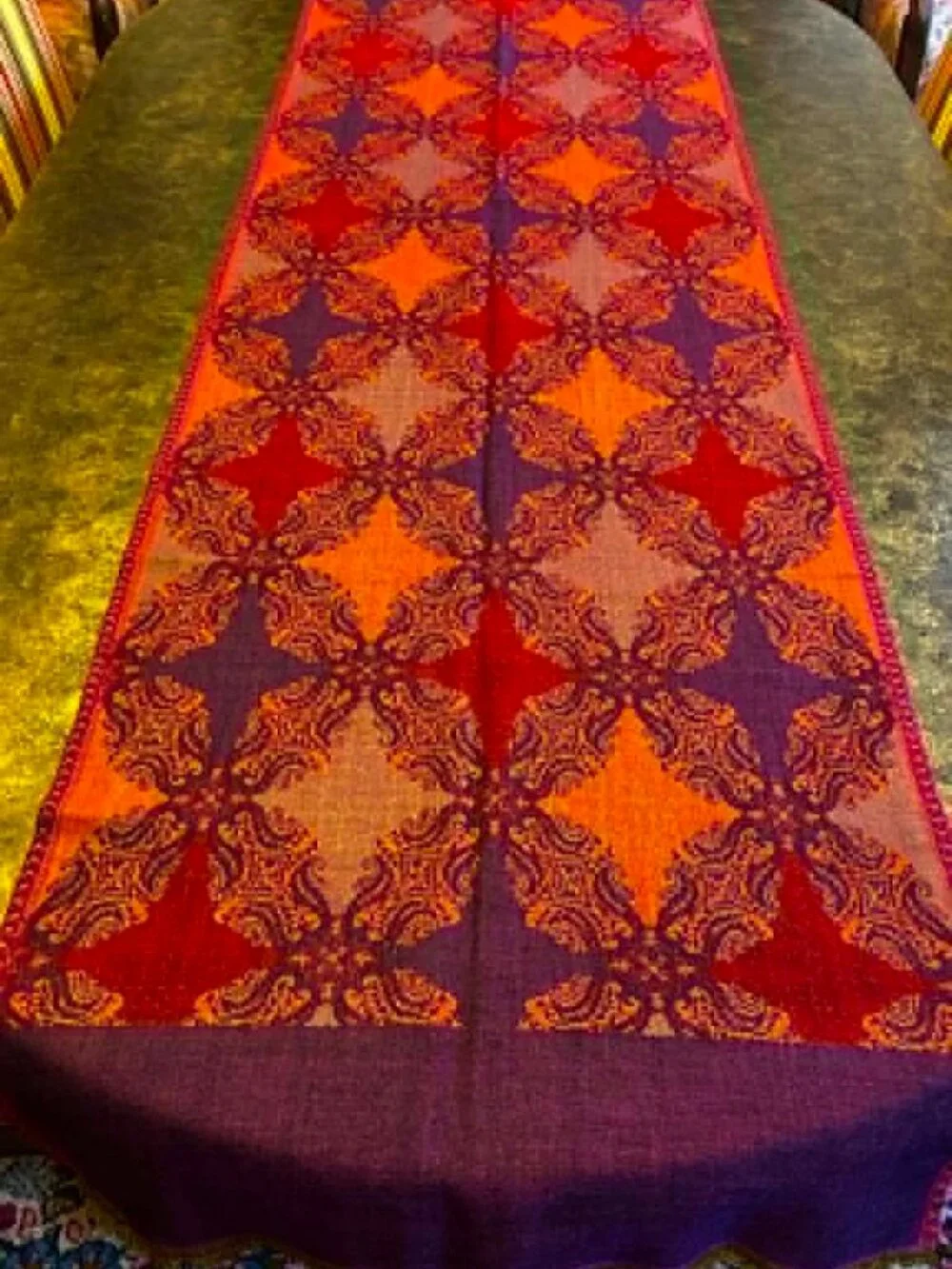 ALEXANDRA'S ACCENTS Boho India Handwoven Art Reversible Scarf Runner 82x22